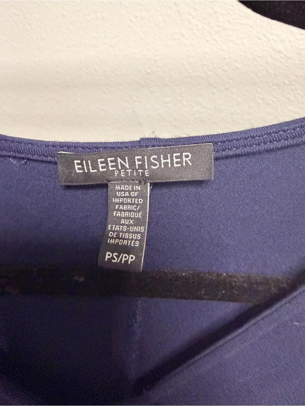 Eileen Fisher Navy Long-Sleeve V-Neck Swing Dress